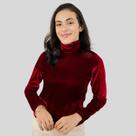 Blusa de Veludo Segunda Pele Cacharrel Gola Alta