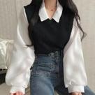 Blusa De Verão Estilo Coreano Para Mulheres, Y2K, Com Gola Polo, Pullover Solto, Camisa Elegante Blusa De Verão Estilo Coreano Para Mulheres, Y2K, Com Gola Polo, Pullover Solto, Camisa Elegante