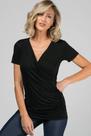Blusa Decote Cruzado Com Drapeados Preta M