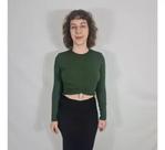Blusa Decote Redondo Cropped Franzido Frente Morena Rosa