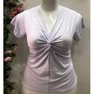 Blusa decote V com nozinho plus size GG