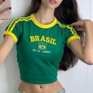 Blusa Do Brasil Bandeira Bordada BabyLock - Verde Blusa Do Brasil Bandeira Bordada BabyLock - Verde