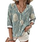 Blusa domirica Boho Floral para mulheres com decote em V plus size XL