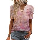 Blusa domirica casual com estampa floral para mulheres Spring L