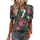Blusa domirica casual com estampa floral para mulheres Spring L