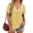 Blusa domirica Floral Japonesa Estilo Japonês com Decote em V Feminina M Amarela