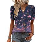 Blusa domirica leve respirável com estampa floral feminina Blusa domirica leve respirável com estampa floral feminina
