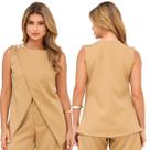 Blusa Elegante em Alfaiataria Feminina Transpassada