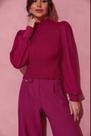 Blusa Elisa Tricô Manga Bufante Fúcsia - Dot