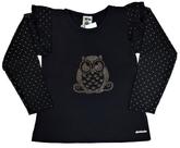 Blusa em cotton c/ aplique coruja e manga em crepe nº 4