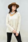 Blusa em Tricot Mousse Manga Comprida Punho Canelado e Costas Mullet Moda Outono/Inverno