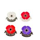 Blusa esmaltada com banner Brooch Pins Flower Lest We Forget”
