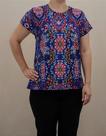 Blusa Estampada Azul com Abertura nas Costas - Tamanho P Blusa Estampada Azul com Abertura nas Costas - Tamanho P