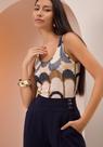 Blusa Estampada Em Malha Viscose Com Elastano LUNENDER C5023