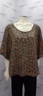 Blusa estampada em seda, com mamga e devoteV. Cor única tam 46