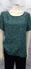 Blusa estampada em seda com manga curta decote em U.cor única tam 48