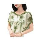 Blusa Estampada plus Size Elegante E Moderna De Verão Com Manga Curta Para Mulheres