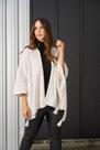Blusa Estilo Poncho Ou Kimono Preto E Areia Ou Off