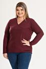 Blusa Femina Plus Size Ribana Santorini Decote Transpassado