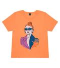 Blusa Feminina Alongada Estampada Rovitex Teen Laranja Blusa Feminina Alongada Estampada Rovitex Teen Laranja