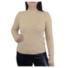 Blusa Feminina Alpelo Tricot Bege Gengibre - 10900612