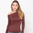 Blusa Feminina Assimétrica em Poliamida com Manga Longa Blusa Feminina Assimétrica em Poliamida com Manga Longa