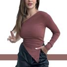 Blusa Feminina Assimétrica Nula Manga Manga Longa Moda Blogueira Blusa Feminina Assimétrica Nula Manga Manga Longa Moda Blogueira