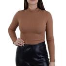 Blusa Feminina Babicat ML Cropped Marrom - B1821