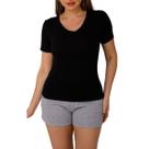 Blusa Feminina Baby Look Gola V Viscolycra Camiseta Lisa Blusa Feminina Baby Look Gola V Viscolycra Camiseta Lisa