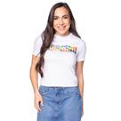 Blusa Feminina Baby Tee Mormaii Estampa Neon Branco