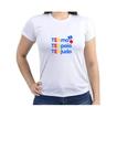 Blusa Feminina Básica Autista Estampa Frase TeAmo TeApoio TeAjudo