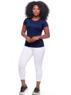 Blusa Feminina Básica Lisa Decote Redondo Viscolycra Elastano Manga Curta