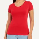 Blusa Feminina Básica Malha Cotton Cereja Rosa