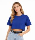 Blusa Feminina Básica Malha Suplex Infinita Cor Azul Blusa Feminina Básica Malha Suplex Infinita Cor Azul