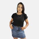 Blusa Feminina Básica Manga Princesa Crepe Duna Aurora