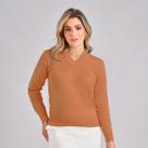 Blusa Feminina Básica Tricot Decote V
