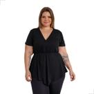 Blusa Feminina Bata Decote V Plus Size, Linda , Sexy, Estilosa, Festa Blusa Feminina Bata Decote V Plus Size, Linda , Sexy, Estilosa, Festa