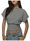 Blusa feminina BEAUDRM, capa casual, manga Dolman, preta/branca, XS Blusa feminina BEAUDRM, capa casual, manga Dolman, preta/branca, XS