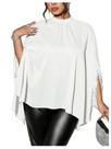 Blusa feminina BEAUDRM Plus Size Pearl, branca, 3G Blusa feminina BEAUDRM Plus Size Pearl, branca, 3G