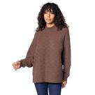 Blusa Feminina Biamar Gola Alta Padronagem Marrom Escuro