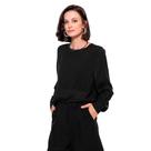 Blusa Feminina Biamar Manga Longa Algodão Gola Redonda Preto