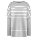 Blusa Feminina Biamar Mullet com Listras Cinza Claro