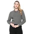Blusa Feminina Biamar Ponto 3D Cinza Escuro