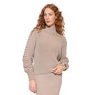 Blusa Feminina Biamar Ponto Pipoca Bege Blusa Feminina Biamar Ponto Pipoca Bege