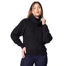 Blusa Feminina Biamar Tricot com Gola Removível Preto Claro