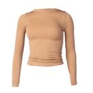Blusa Feminina Blue Rose Malha Canelada Gola Careca Nude Blusa Feminina Blue Rose Malha Canelada Gola Careca Nude