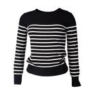 Blusa Feminina Blue Rose Malha Listras Preto/Branco