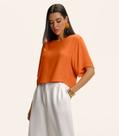 Blusa Feminina Box Manga Ampla Viscose Endless Laranja
