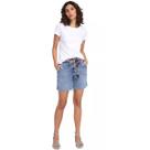 Blusa Feminina Branca Algodão Básica Malwee Original Gola Redonda