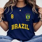 Blusa Feminina Brasil Camiseta Hexa T-shirt Torcedor Manga Curta Algodão Blusa Feminina Brasil Camiseta Hexa T-shirt Torcedor Manga Curta Algodão